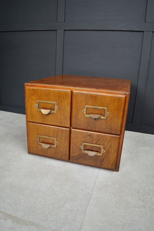 Early 20th century 4 drawer index cabinet