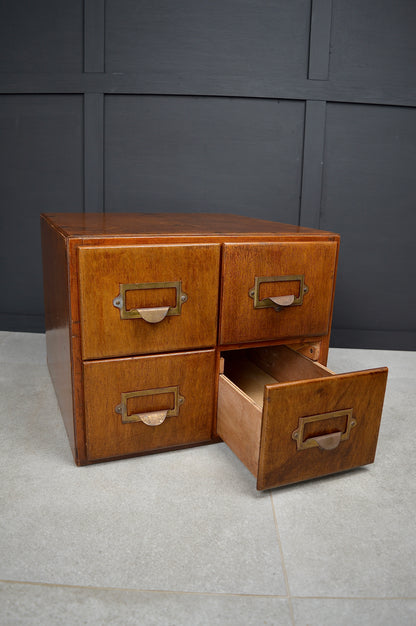 Early 20th century 4 drawer index cabinet
