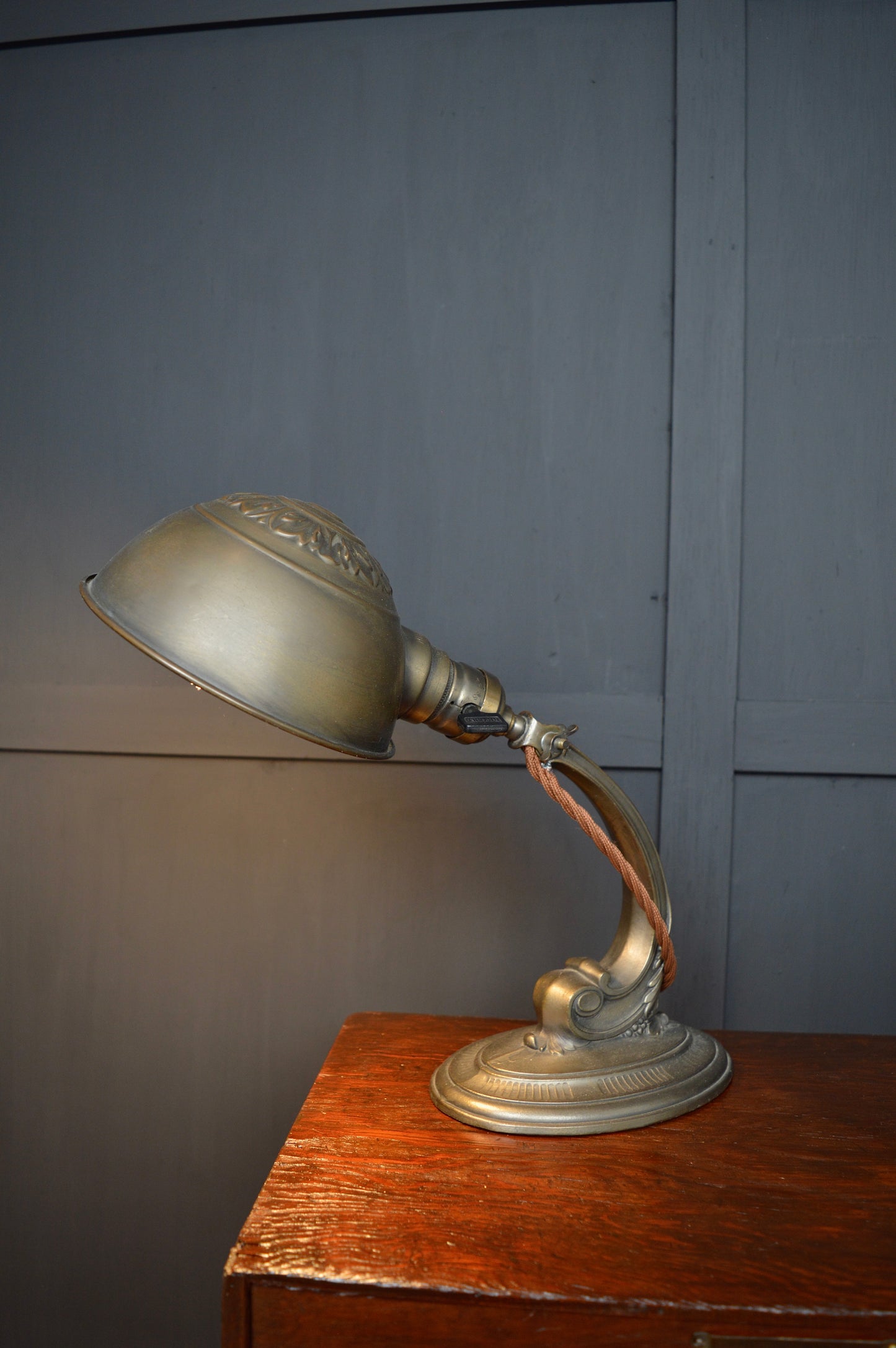 Early 20th century Miller brass desk lamp