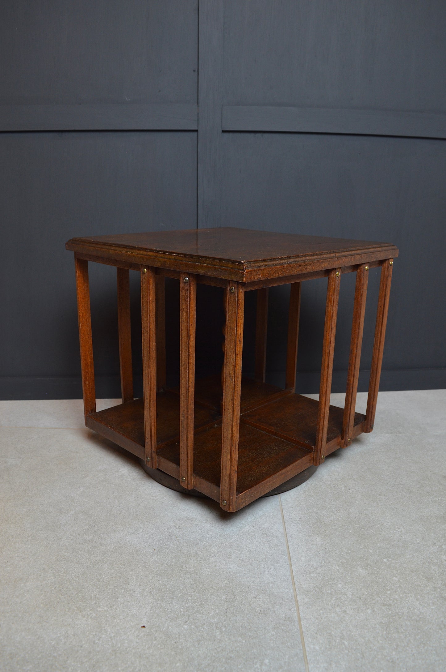 Early 20th century revolving mahogany book case