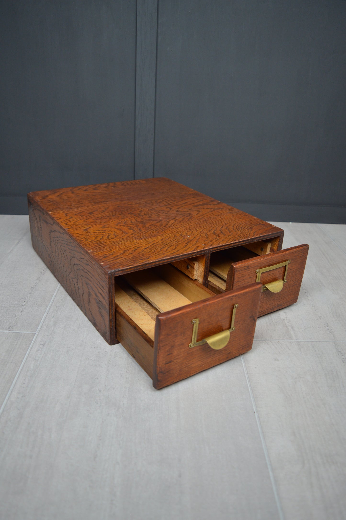 Wooden index card drawers