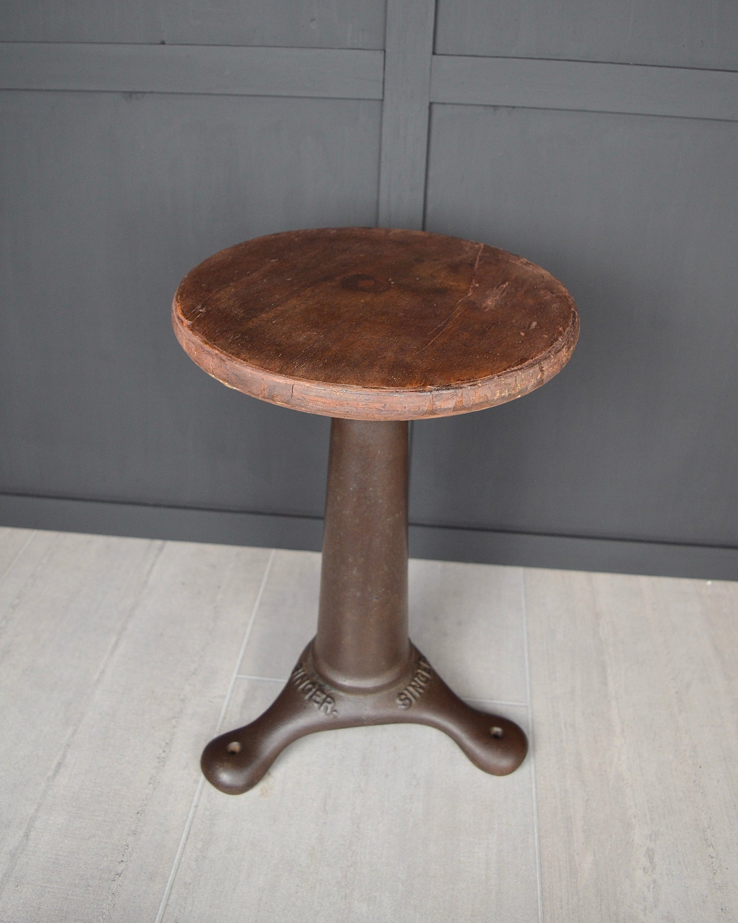 1920s singer cast iron industrial stool