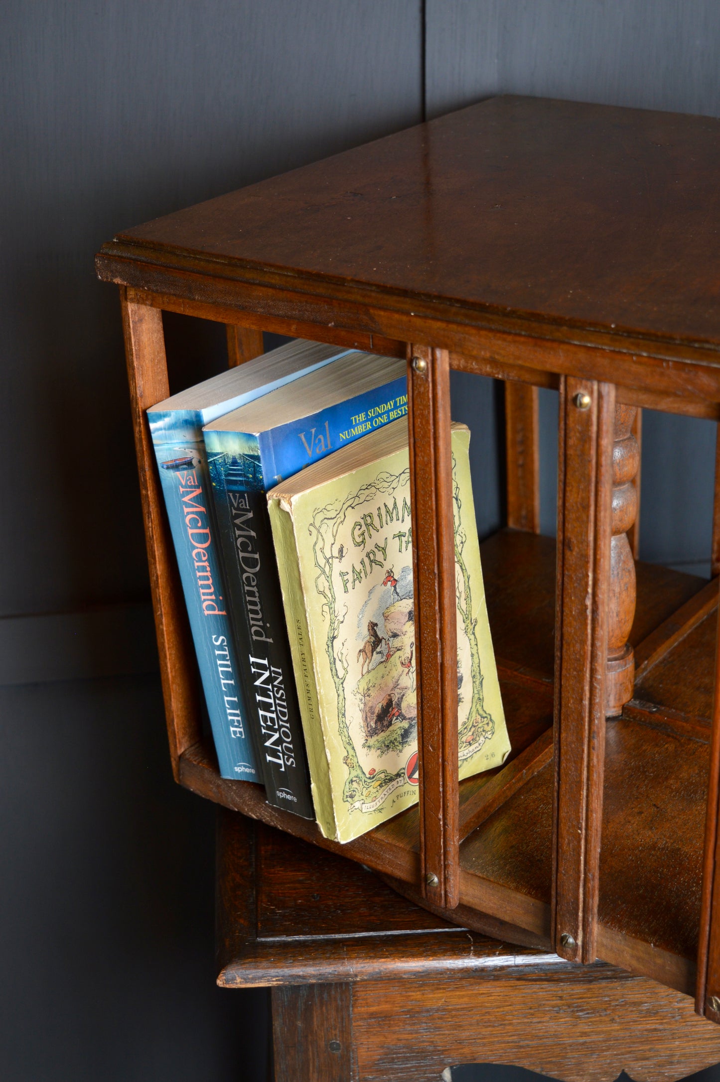 Early 20th century revolving mahogany book case
