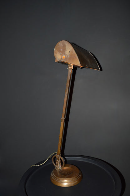 1920s GEC Copper bankers lamp