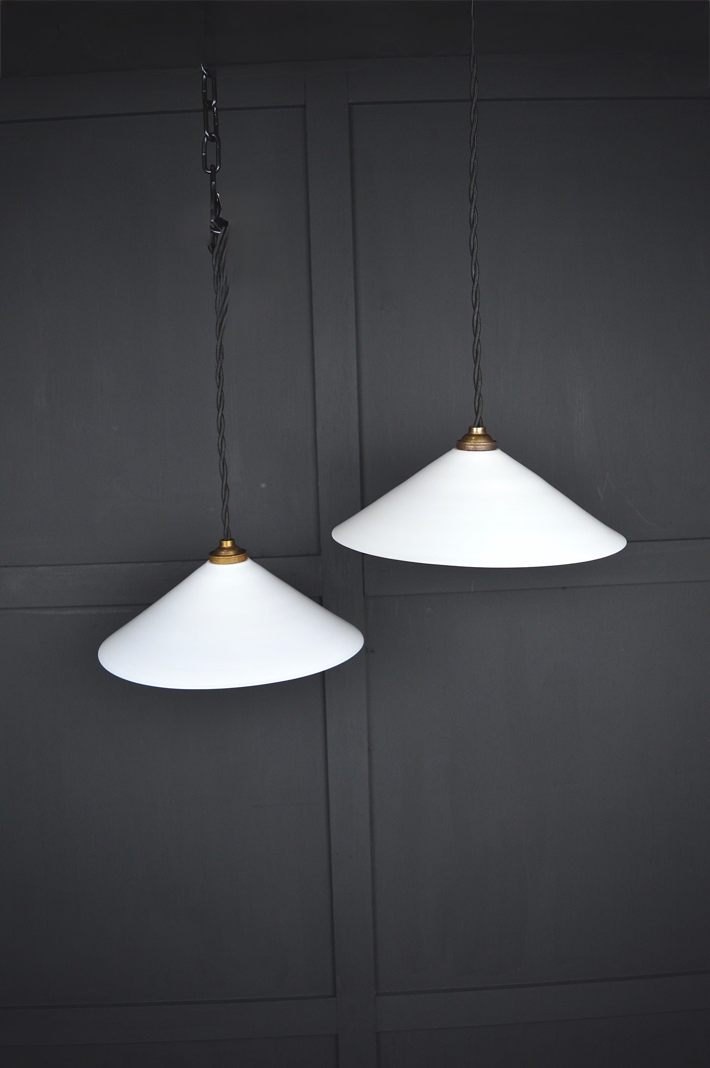 Glass coolie pendant lights