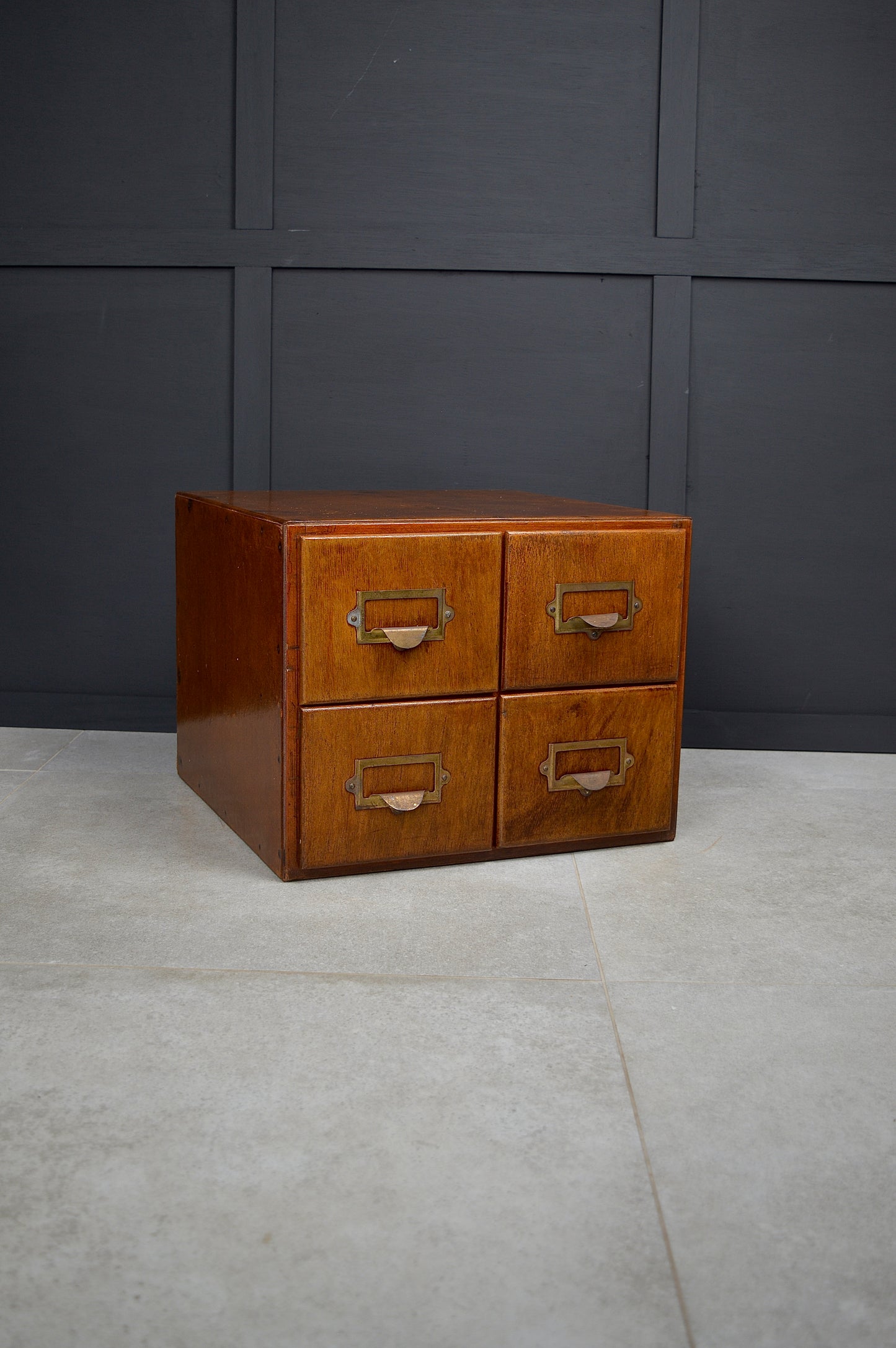 Early 20th century 4 drawer index cabinet