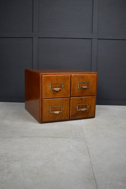 Early 20th century 4 drawer index cabinet
