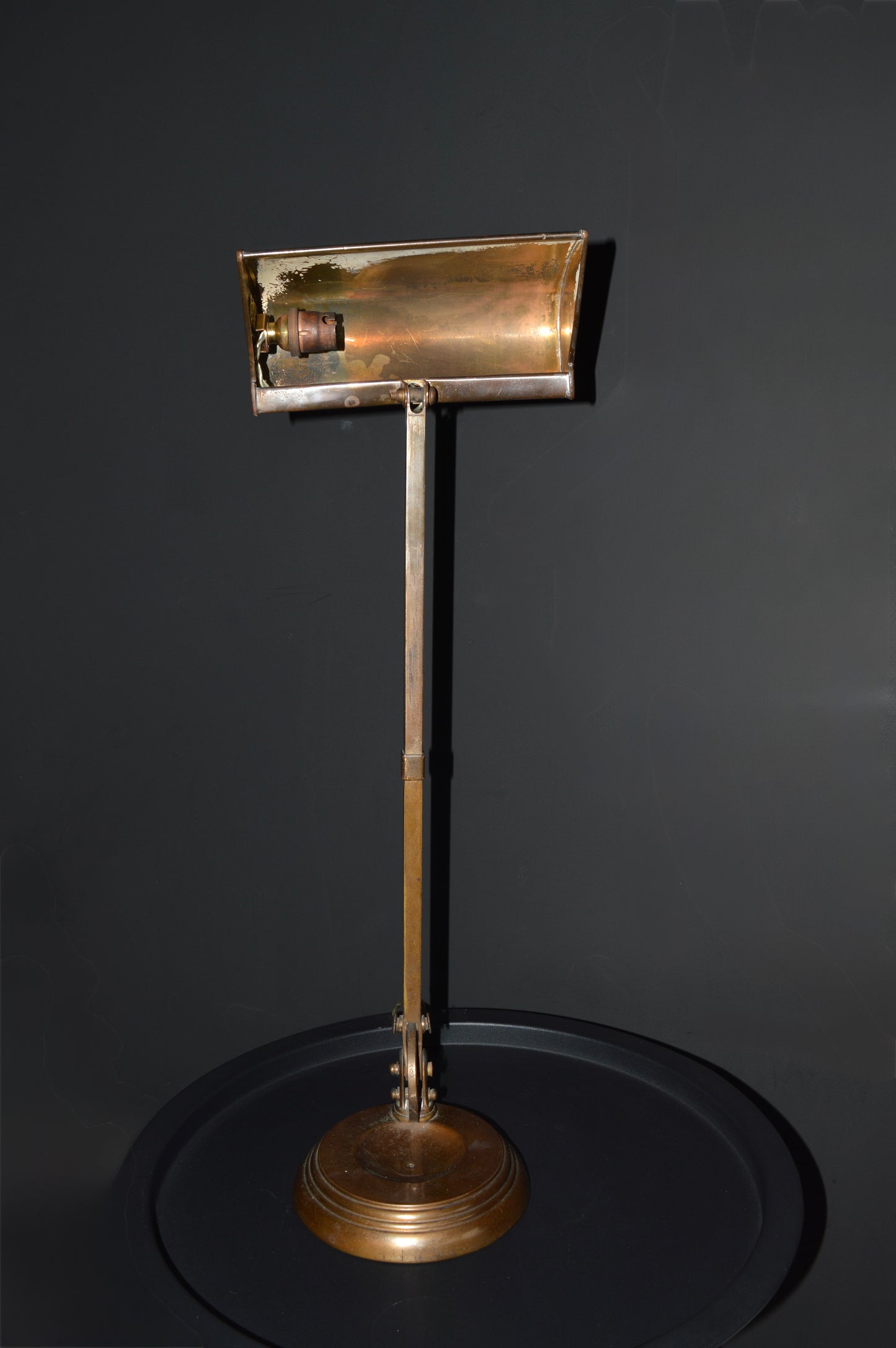 1920s GEC Copper bankers lamp