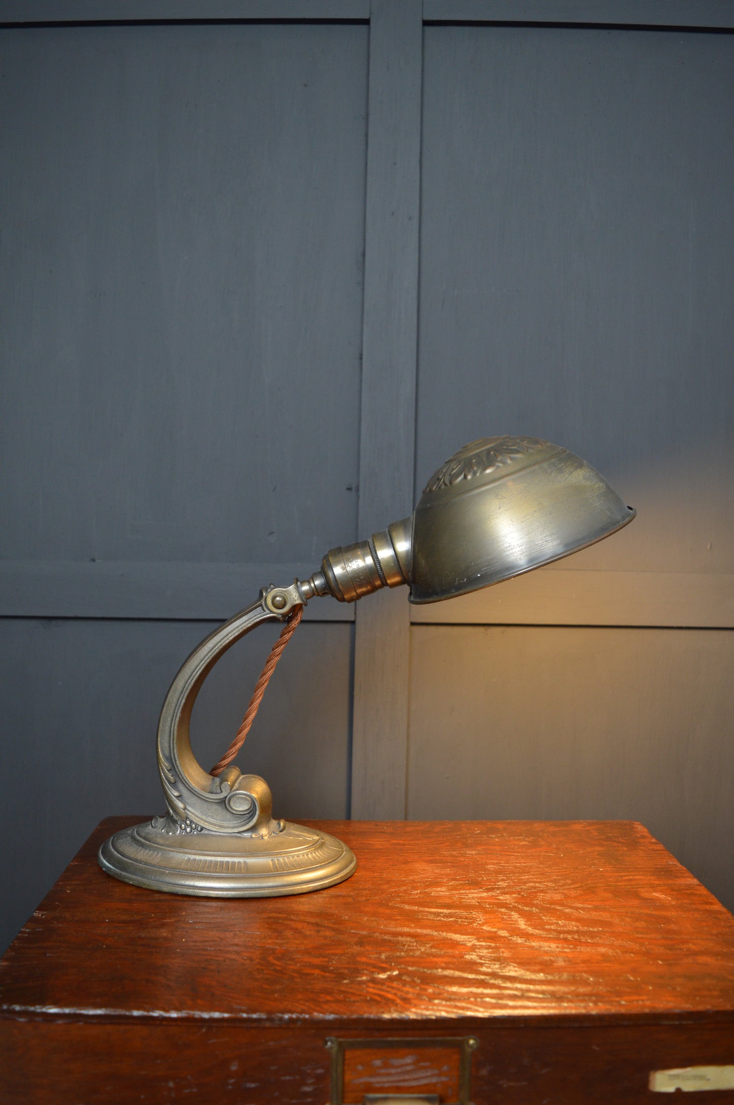 Early 20th century Miller brass desk lamp