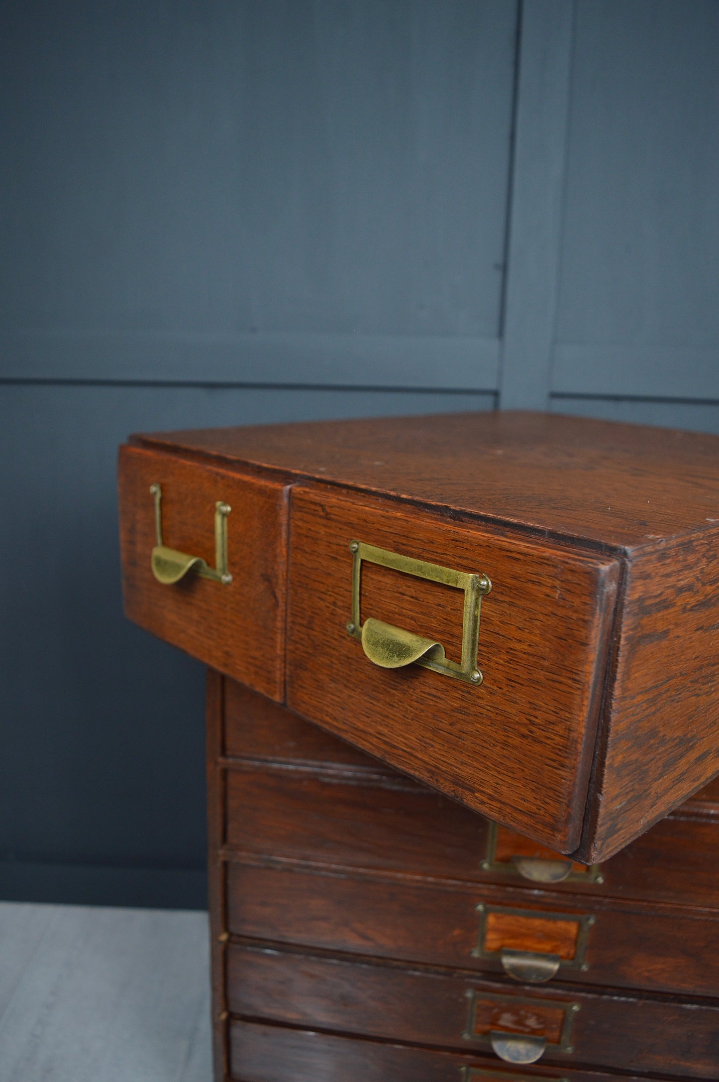 Wooden index card drawers