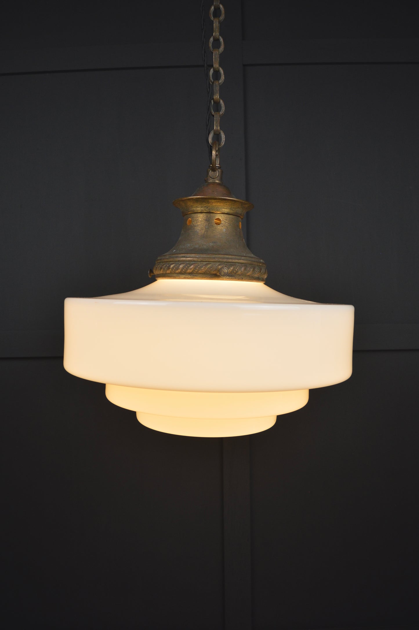 Art Deco Opaline glass pendant light