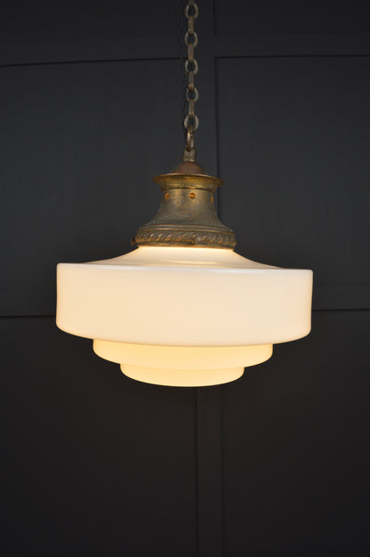 Art Deco Opaline glass pendant light