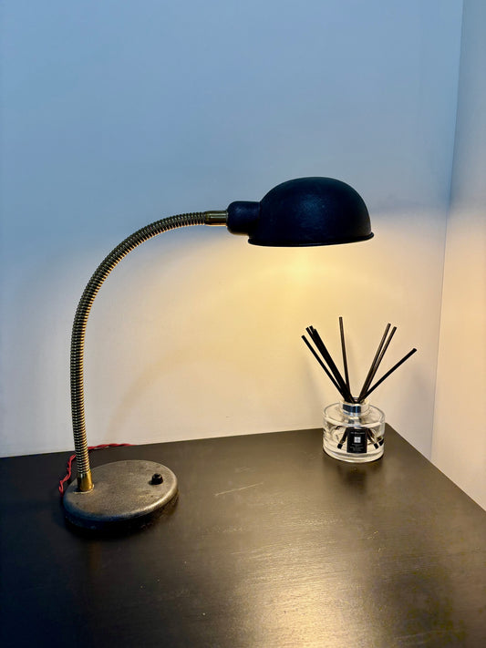 1930s brass goose-neck desk lamp