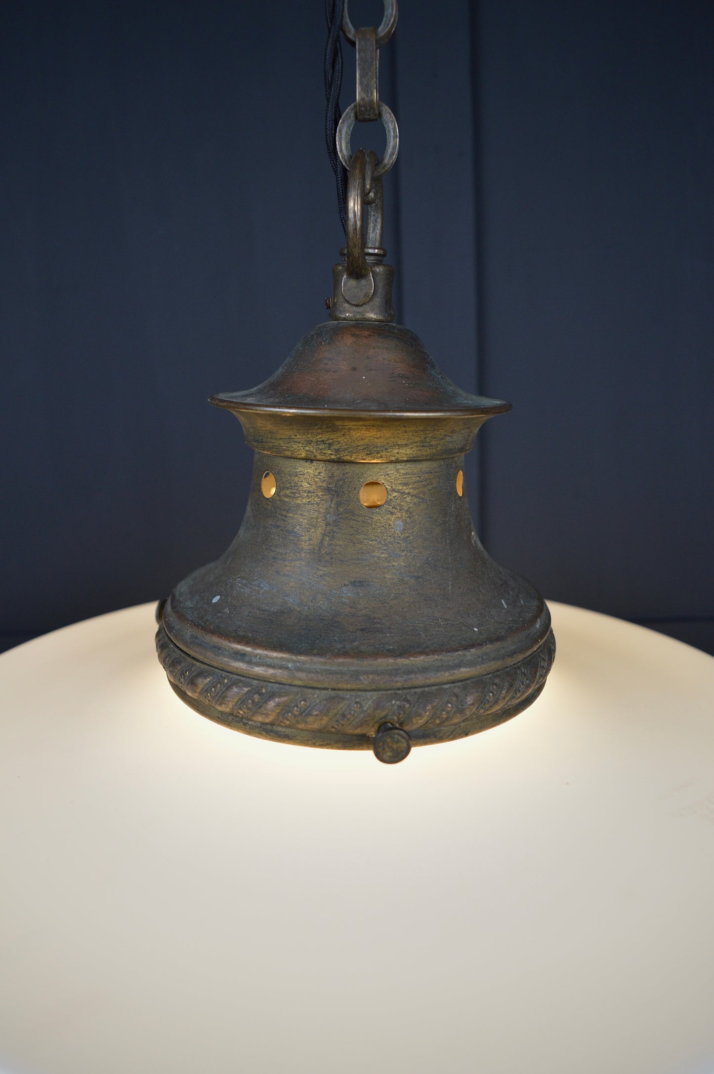 Art Deco Opaline glass pendant light