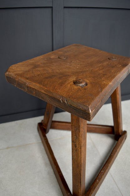 19th century wooden jewellers stool
