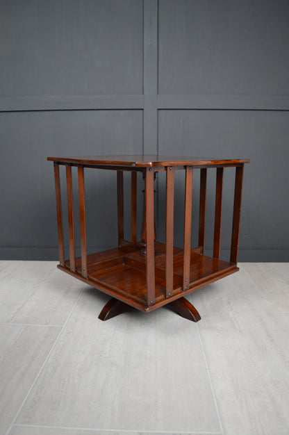 Revolving mahogany book case