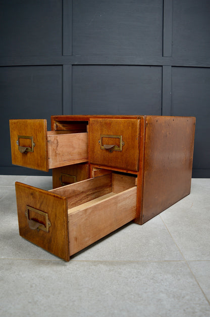 Early 20th century 4 drawer index cabinet
