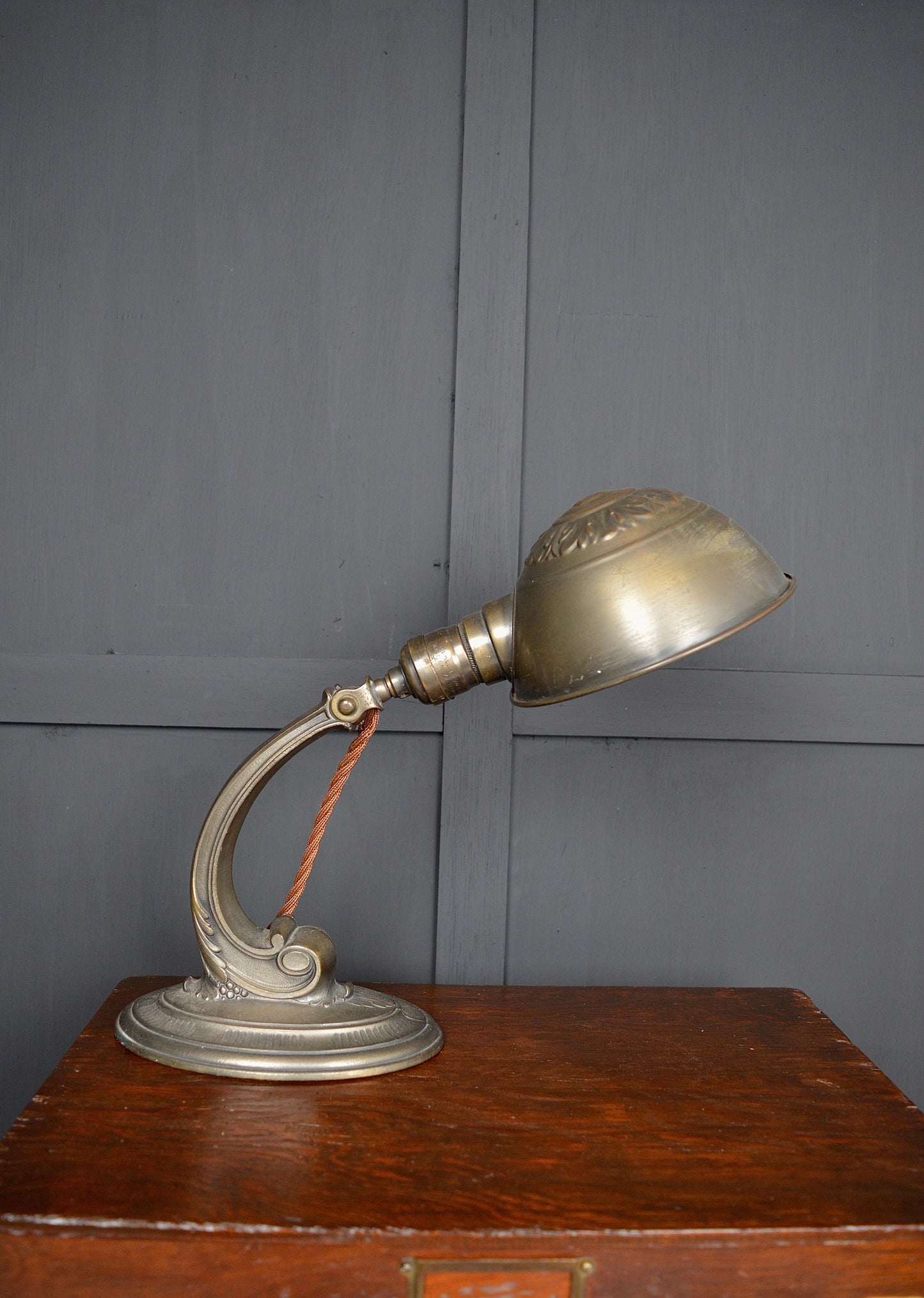 Early 20th century Miller brass desk lamp