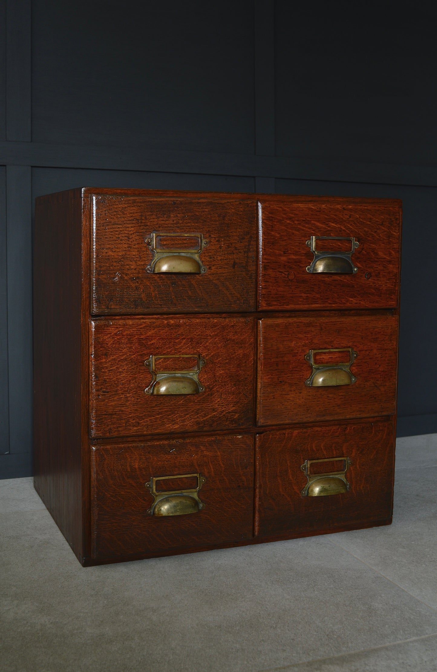 Early 20th century oak 6 drawer filing drawers