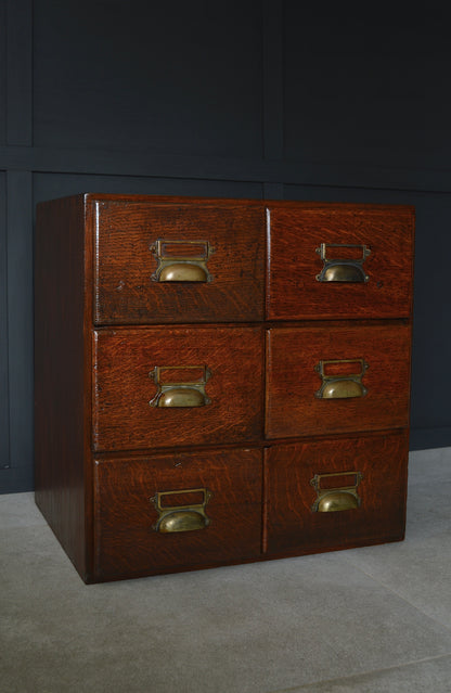 Early 20th century oak 6 drawer filing drawers