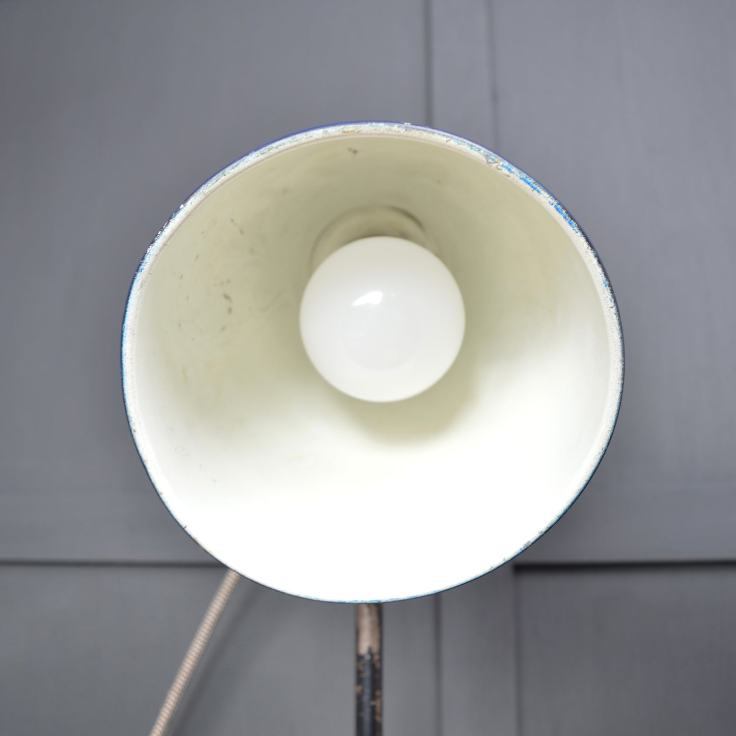 Vintage Blue enamel industrial laboratory lamp
