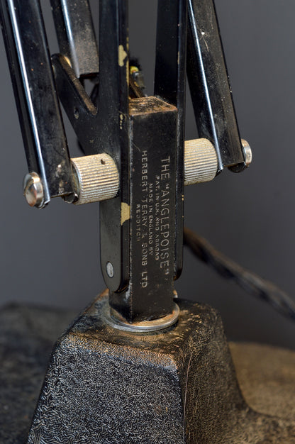 Black Herbert Terry model 1209 anglepoise lamp (Circa 1930s)