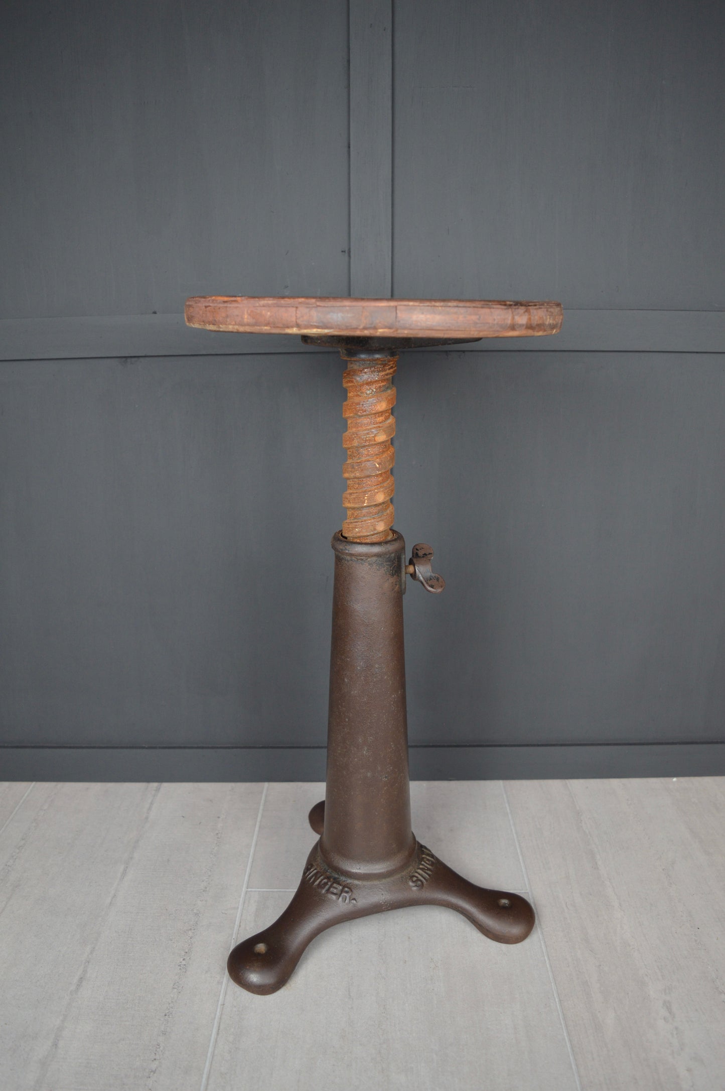 1920s singer cast iron industrial stool