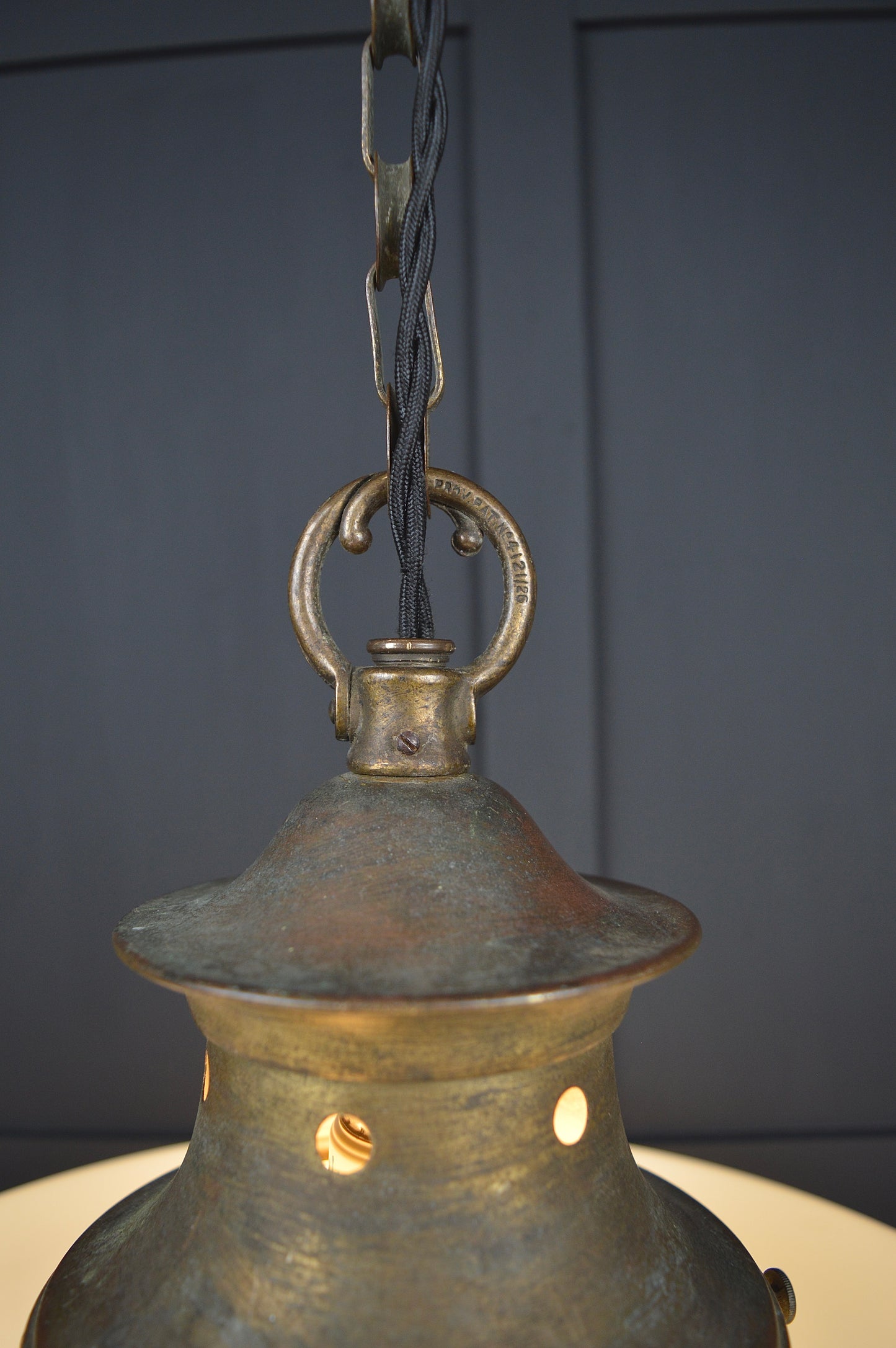 Art Deco Opaline glass pendant light