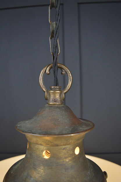 Art Deco Opaline glass pendant light