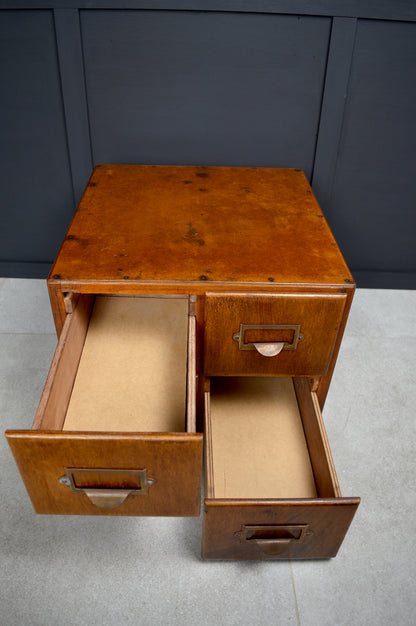 Early 20th century 4 drawer index cabinet