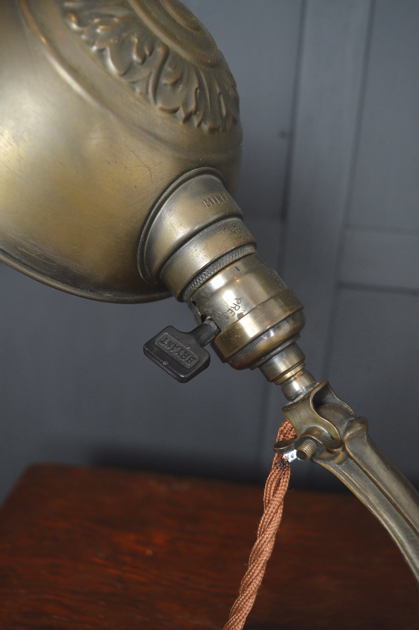 Early 20th century Miller brass desk lamp