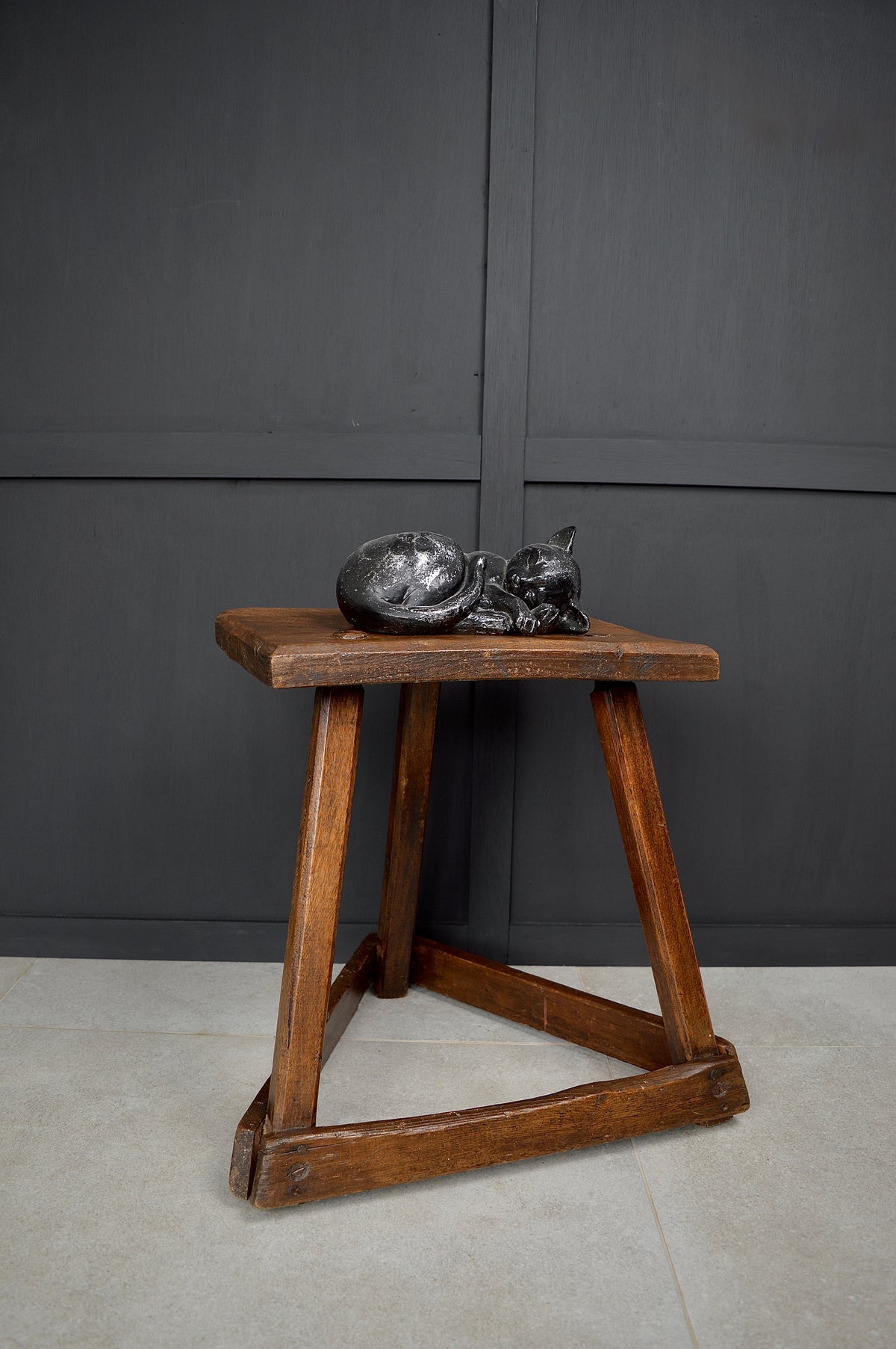 19th century wooden jewellers stool