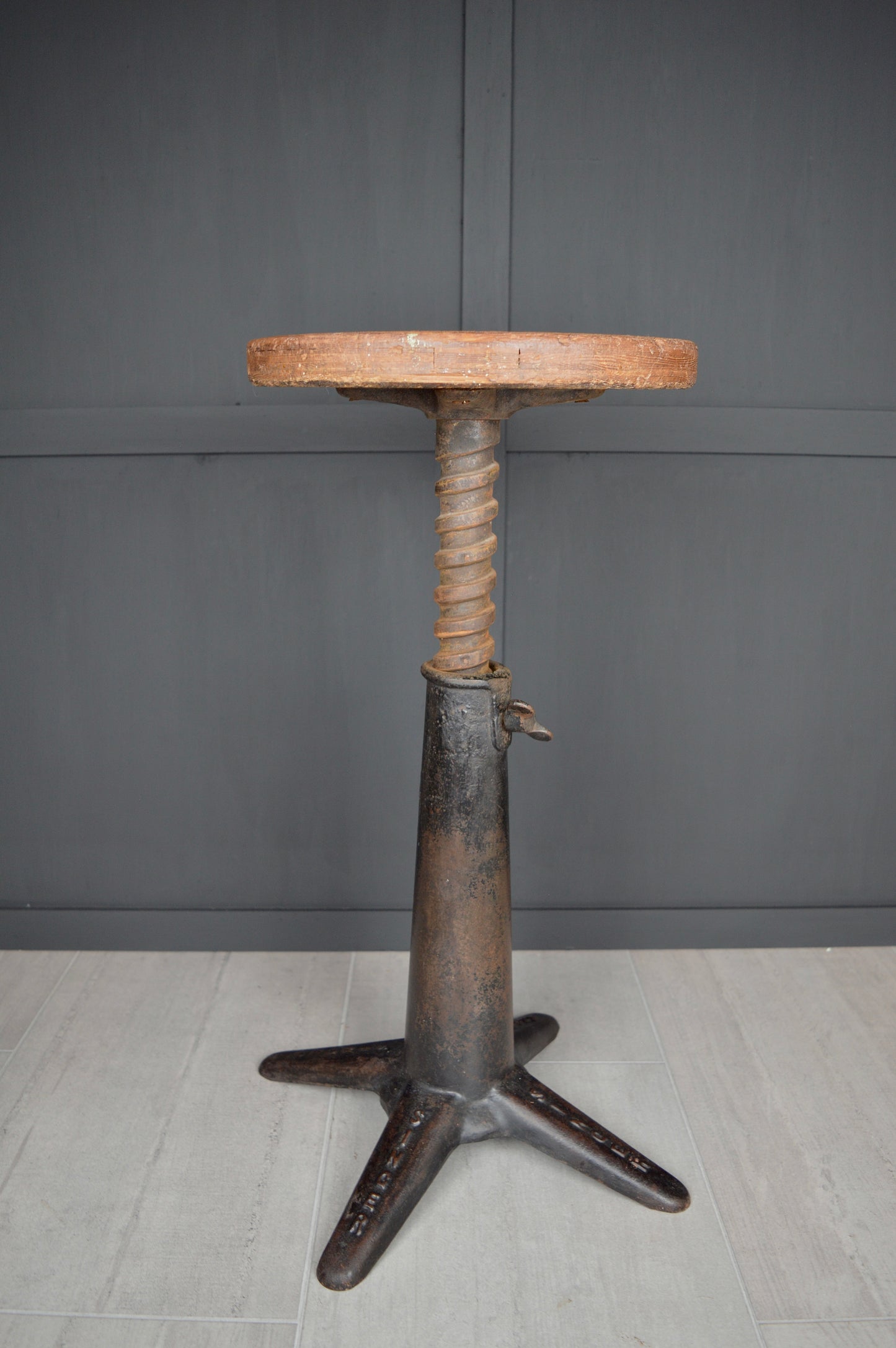 Singer cast iron industrial stool