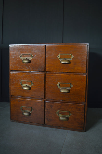 Early 20th century oak index filing drawers
