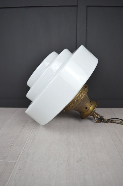 Art Deco Opaline glass pendant light