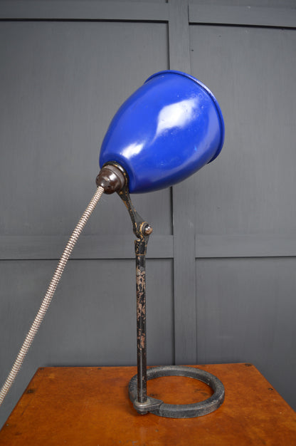 Vintage Blue enamel industrial laboratory lamp