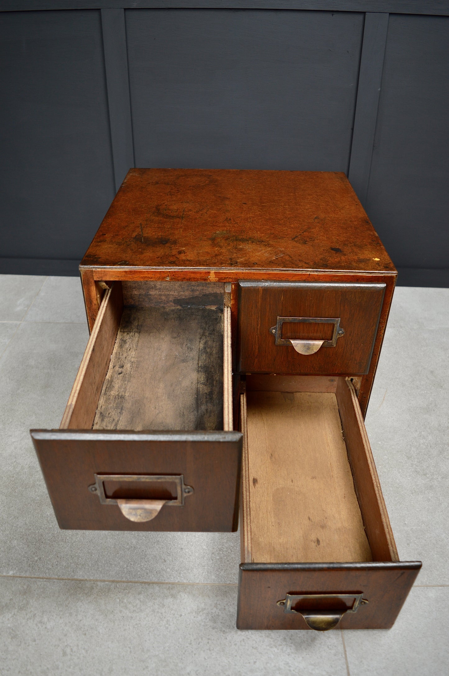 Early 20th century 4 drawer index cabinet