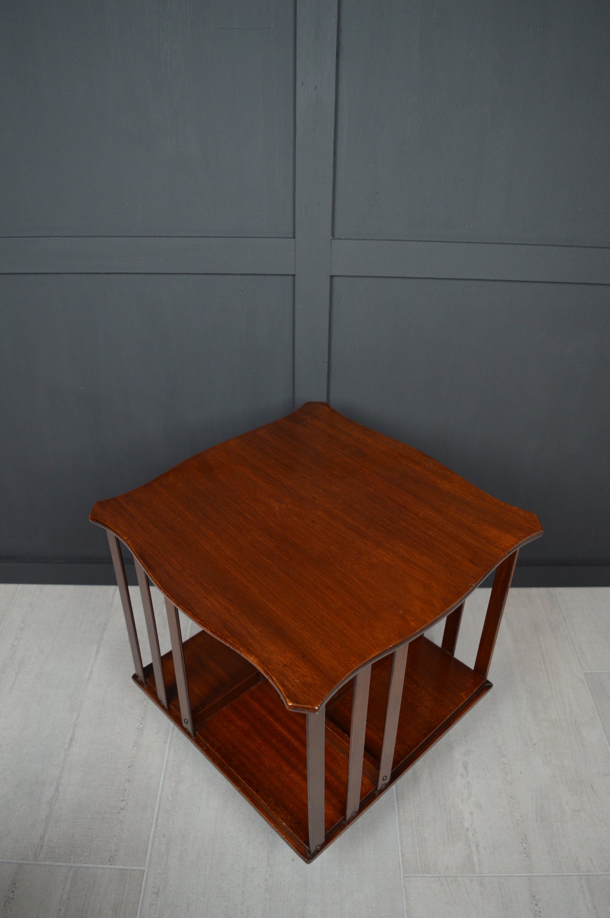 Revolving mahogany book case