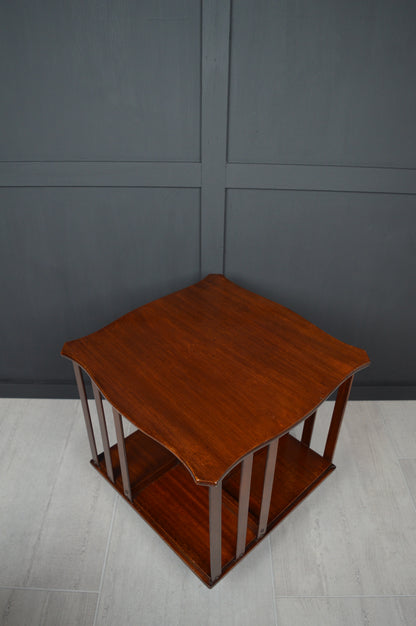 Revolving mahogany book case