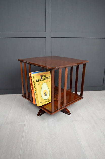 Revolving mahogany book case