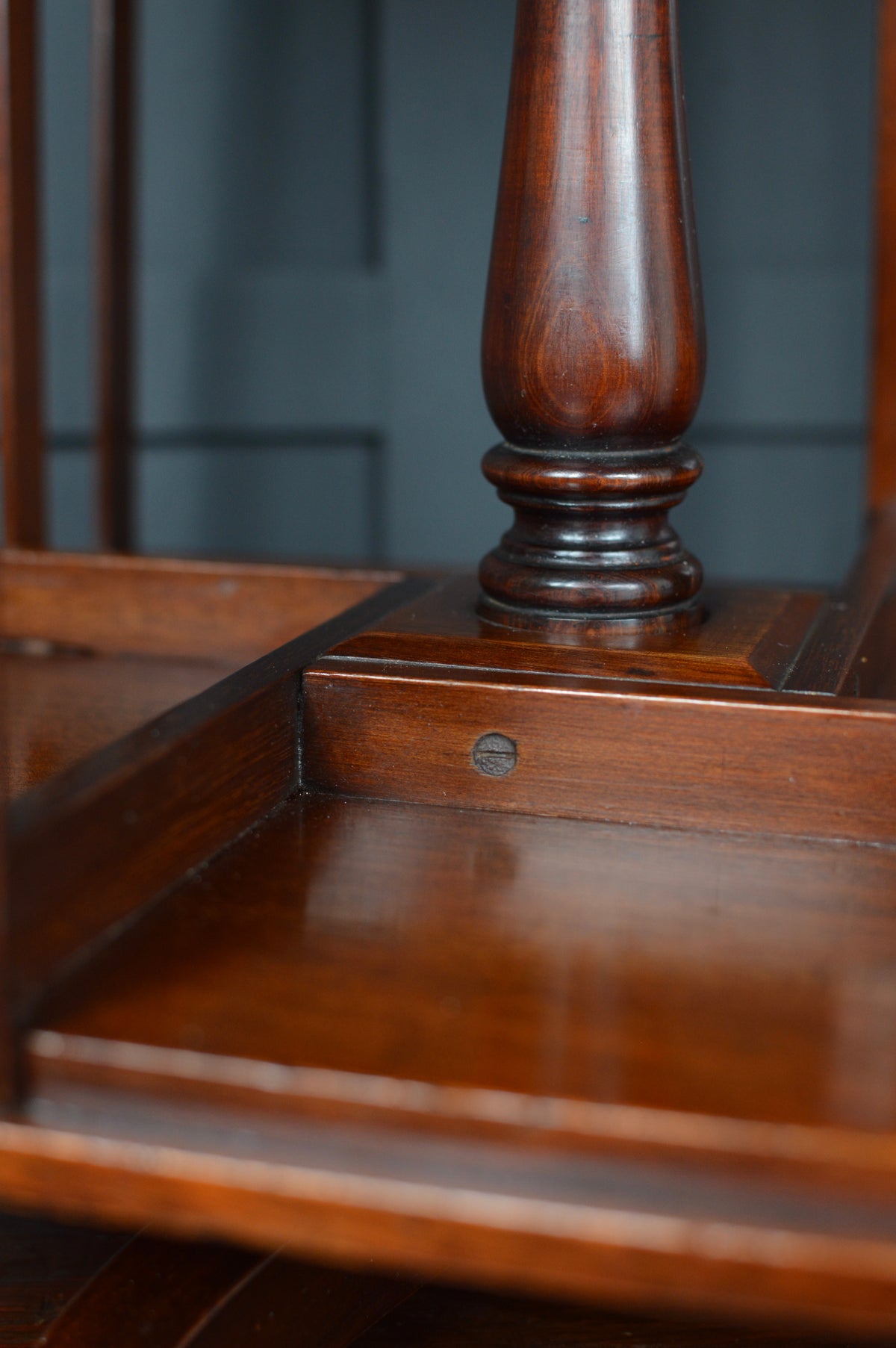 Revolving mahogany book case