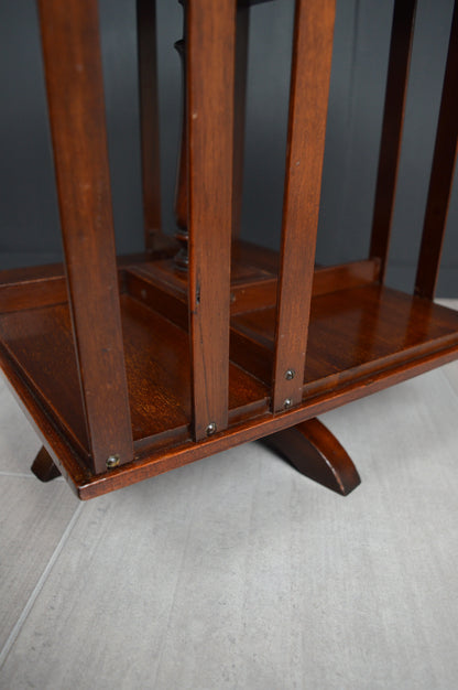 Revolving mahogany book case