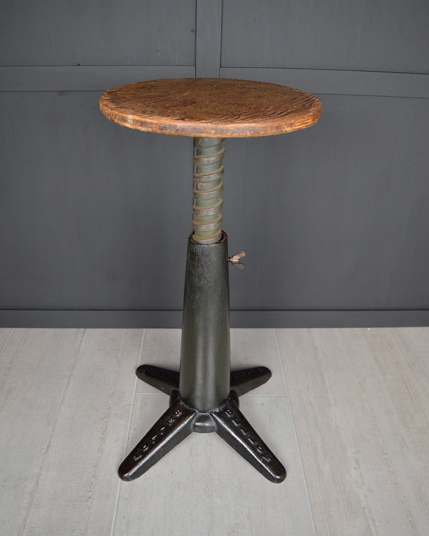 Bellow industrial cast iron stool