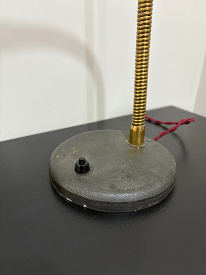 1930s brass goose-neck desk lamp
