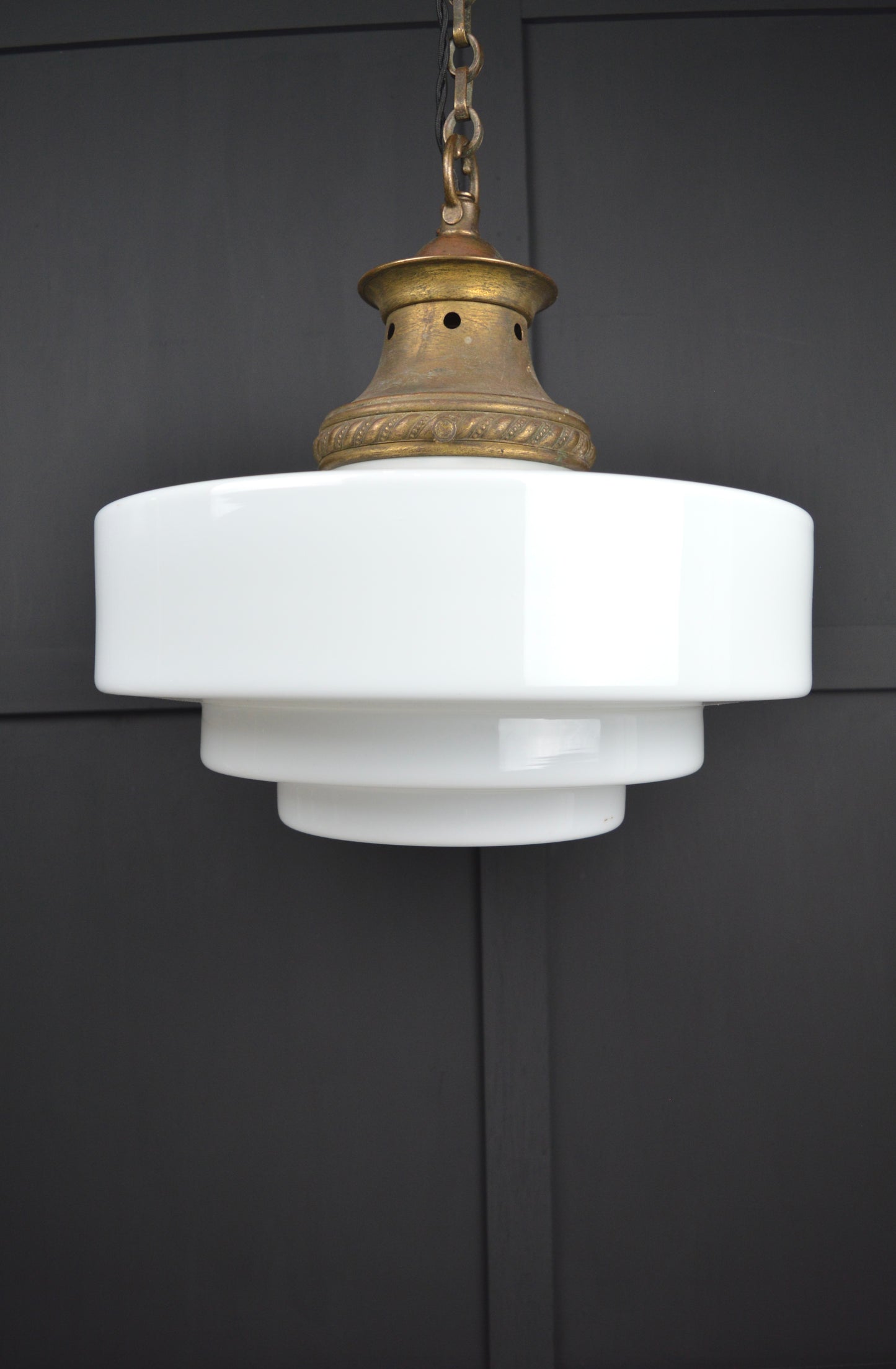 Art Deco Opaline glass pendant light