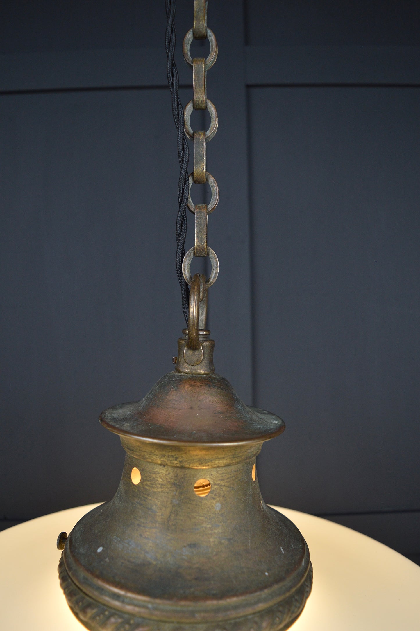 Art Deco Opaline glass pendant light