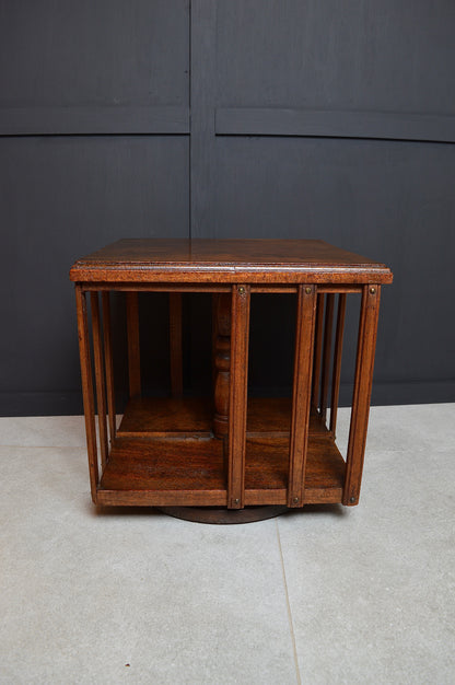 Early 20th century revolving mahogany book case