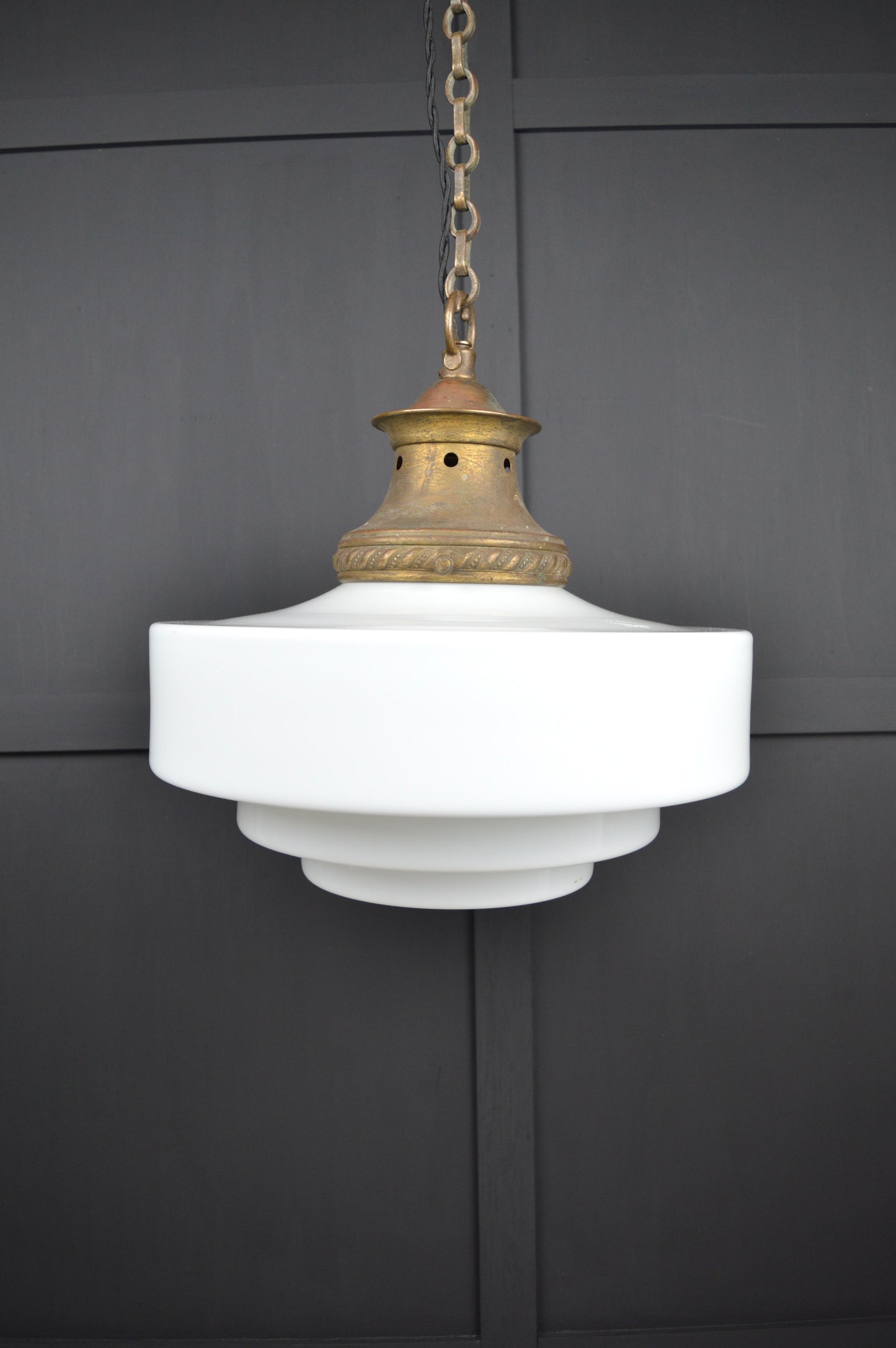 Art Deco Opaline glass pendant light