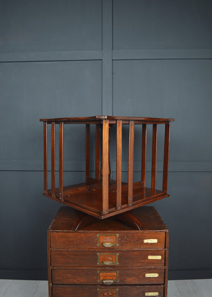 Revolving mahogany book case