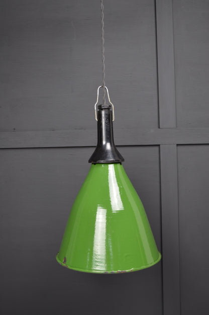 Vintage industrial enamel pendant light